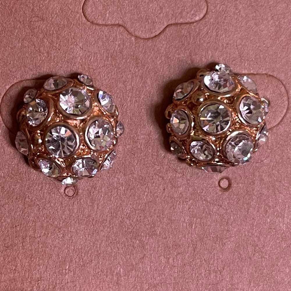 Elegant Gold and White Crystal Earrings